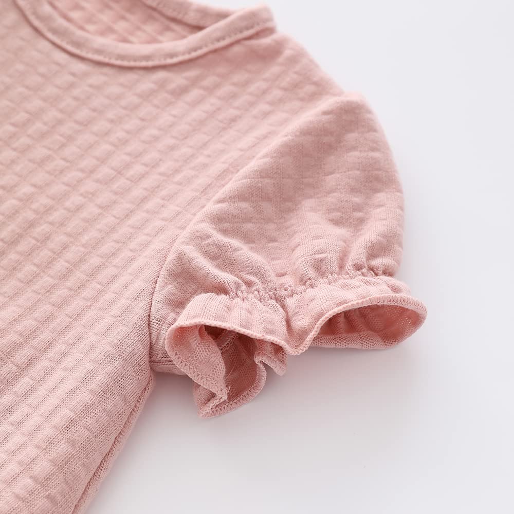 Baby Clothes Short Sleeve Summer Clothes Coverall Open Front Hair Ornament Girls Romper Baby Preparation Girls Casual Everyday Wear Shrine Visit