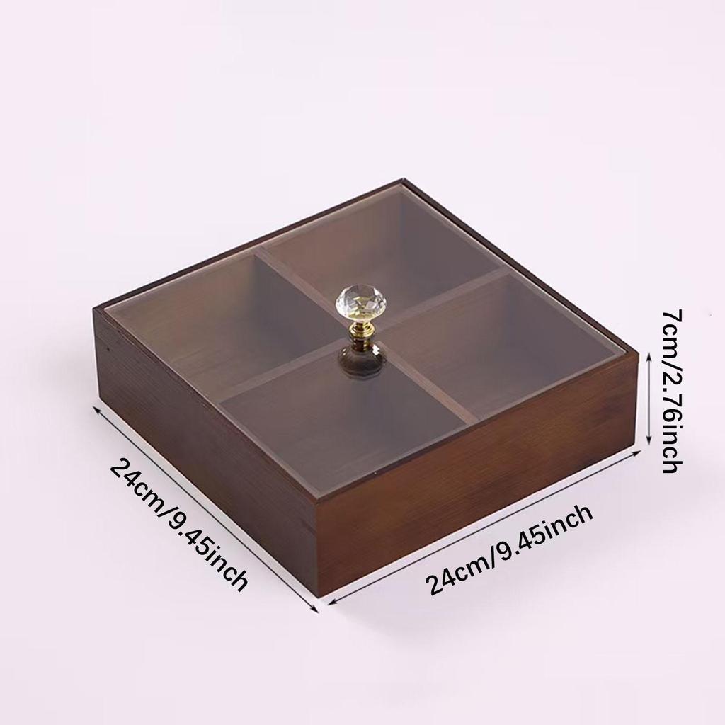 Serving Tray Multifunctional Portable Snack Tray Candy and Nut Dishes with Clear Lid for Fruits Chocolates Sweets Cakes Camping