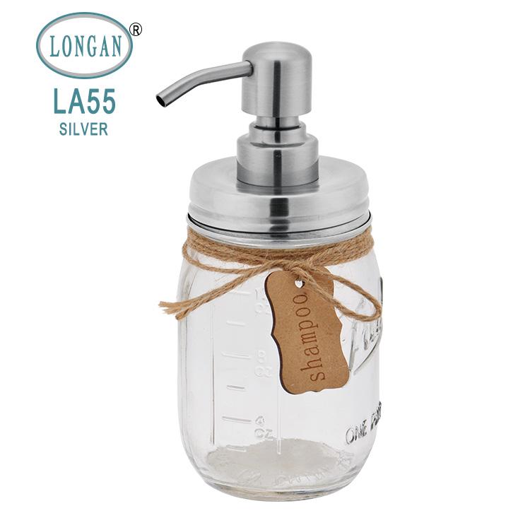 Glass Mason Jar Lid Soap Liquid Dispenser with Pump Foaming Shampoo Bottle for Hotels Manufactured in China