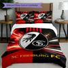 3pcs Duvet Cover Set (1*Duvet Cover + 2*Pillowcase, Without Core), SC Freiburg Print Bedding Set, Bedroom Decor, All‑Season, Birthday Gift