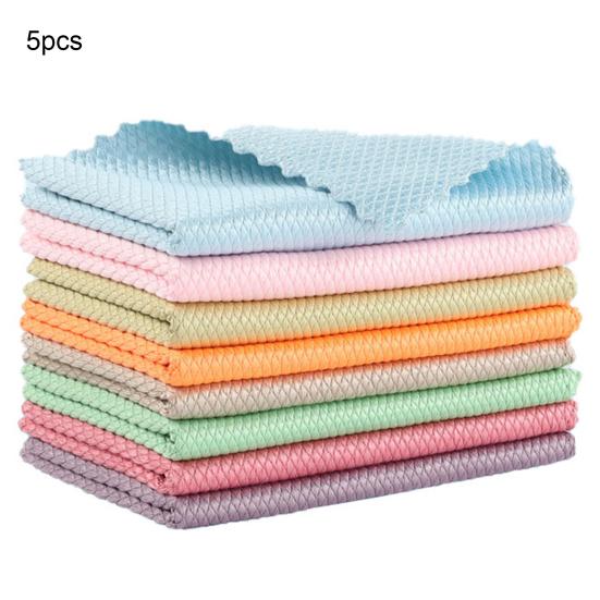 5/10Pcs Fish Scale Cleaning Cloth Superfine Fiber Rag Lint Free High Absorption Polishing Cloth Wet Dry Use Adsorption Rag