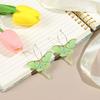 Gift Unusual Vintage Jewelry Women Girls Acrylic Green Butterfly Moth Hanging Pendants Earrings