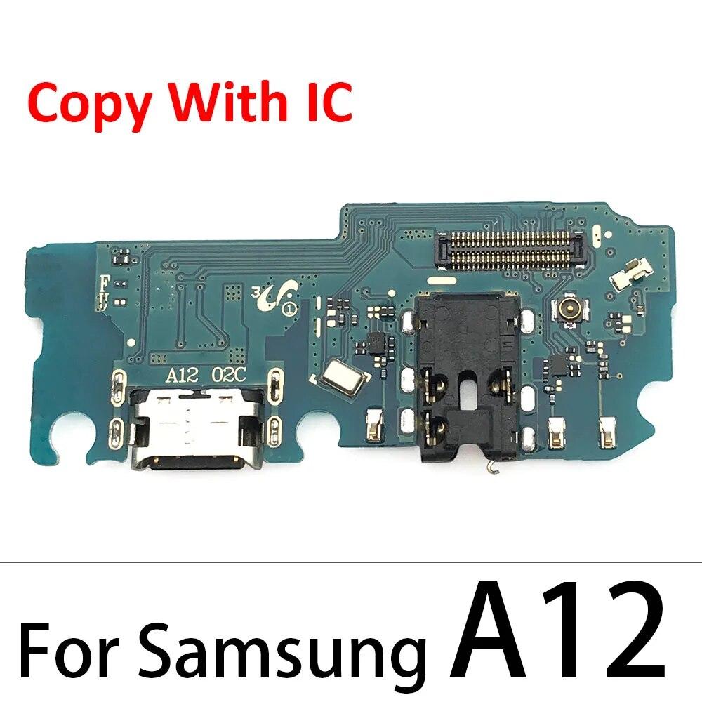 

USB-порт для зарядки, гибкий кабель, детали разъема для Samsung A12 A125F/A02 A025F, модуль микрофона, копия с IC A12 Copy With IC