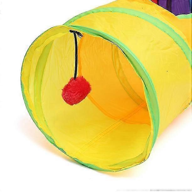 Collapsible Pet Cat Tunnel with Hanging Ball Foldable Toys Cat Rabbit Tunnel Funny Play Tube
