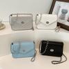 IELGY Fashion Simple Solid Color Chain Messenger Bag Korean Version All-Match Texture Small Square Bag