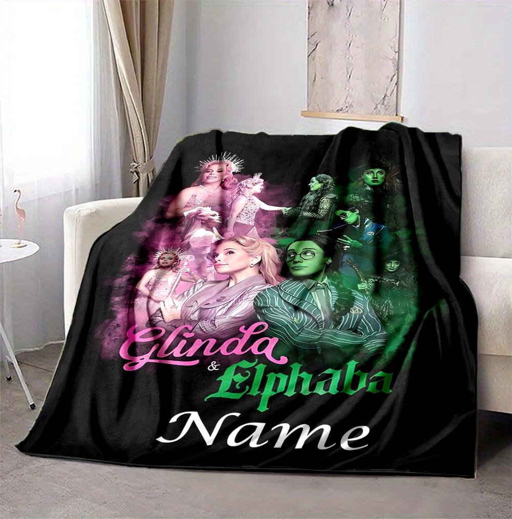 Custom Name Light Shadow Flannel Blanket Throw Blanket Soft Warm Sofa Bed Decor Unique Gift