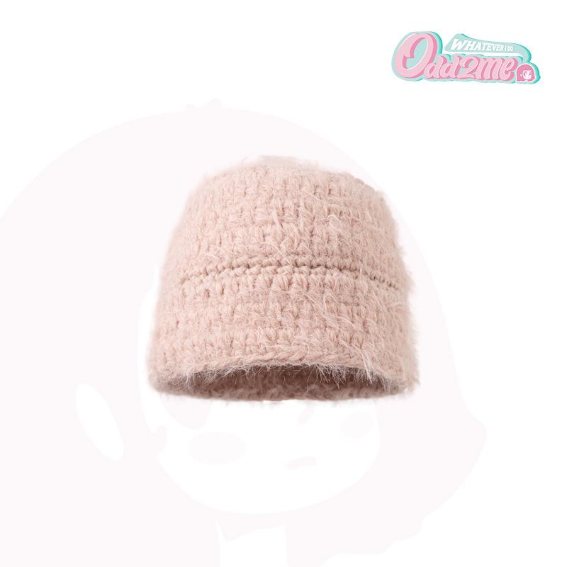 

Autumn and Winter Furry Big Head Wool Hat Women s Personality Sweet and Cool Niche Knitted Hat Men M（56-58cm）