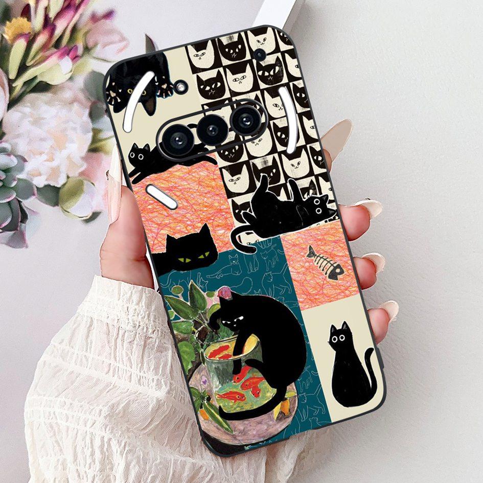 For Nothing Phone 3A 2025 Case A059 Fashion Flower Cats Cartoon Silicone Soft Shockproof Cover For Nothing Phone3A 3A Pro Bumper