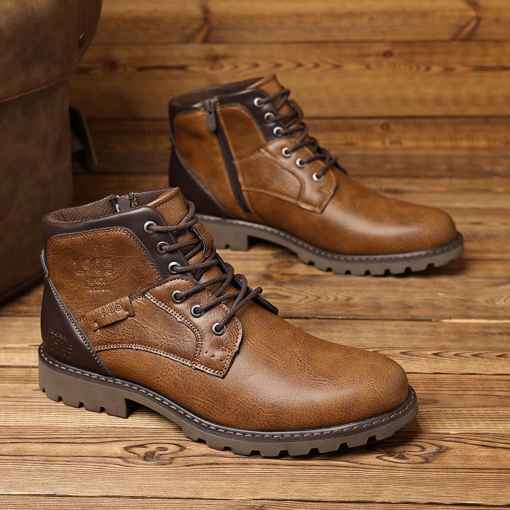 Herren Handgefertigte Stiefeletten Luxus Retro Herren Motorradstiefel Hochwertige Outdoor Schuhe Arbeitsschuhe Britischer Stil Herrenstiefel 2025