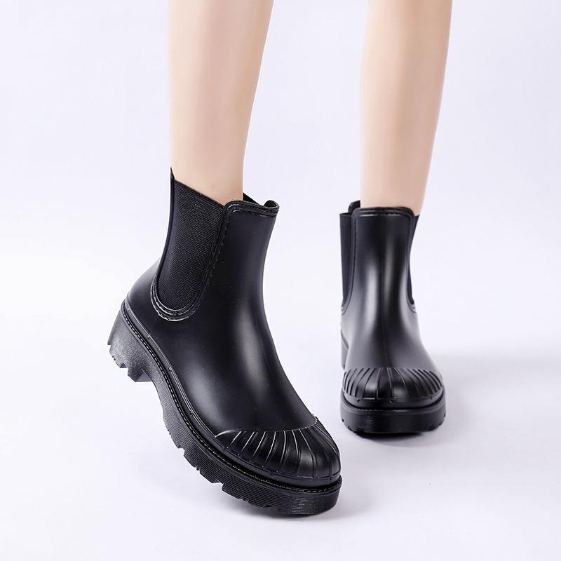 Chelsea fashion rain shoes women's platform rubber shoes environmentally friendly materials wear versatile work waterproof shoes women