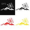 Online Car Accessories Compass Mountains Car-Styling SUV Off-road Reflective Decals Sticker Decoration