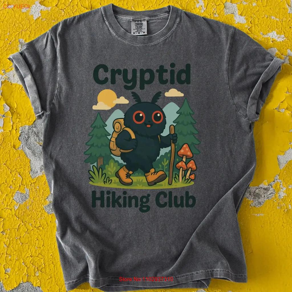 Mothunisex T Shirt Cryptid Hiking Club Cute Design Funny Cryptidcore Vintage Casual Unisex Top For Everyday Wear Soft