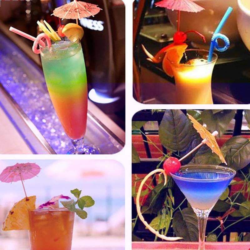50Pcs/Pack Drink Fruit Cake Stick Mini Umbrella Paper Cocktail Parasols Umbrella
