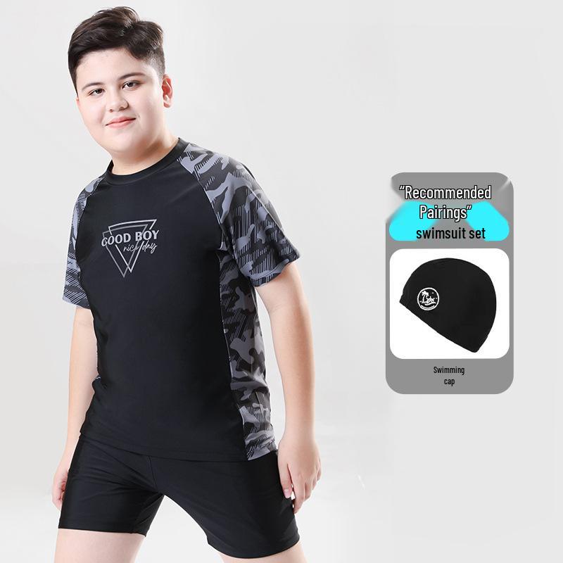 2025 Plus Size Teen Kids Extra Wide Swimwear - Quick Dry & Sun Protection