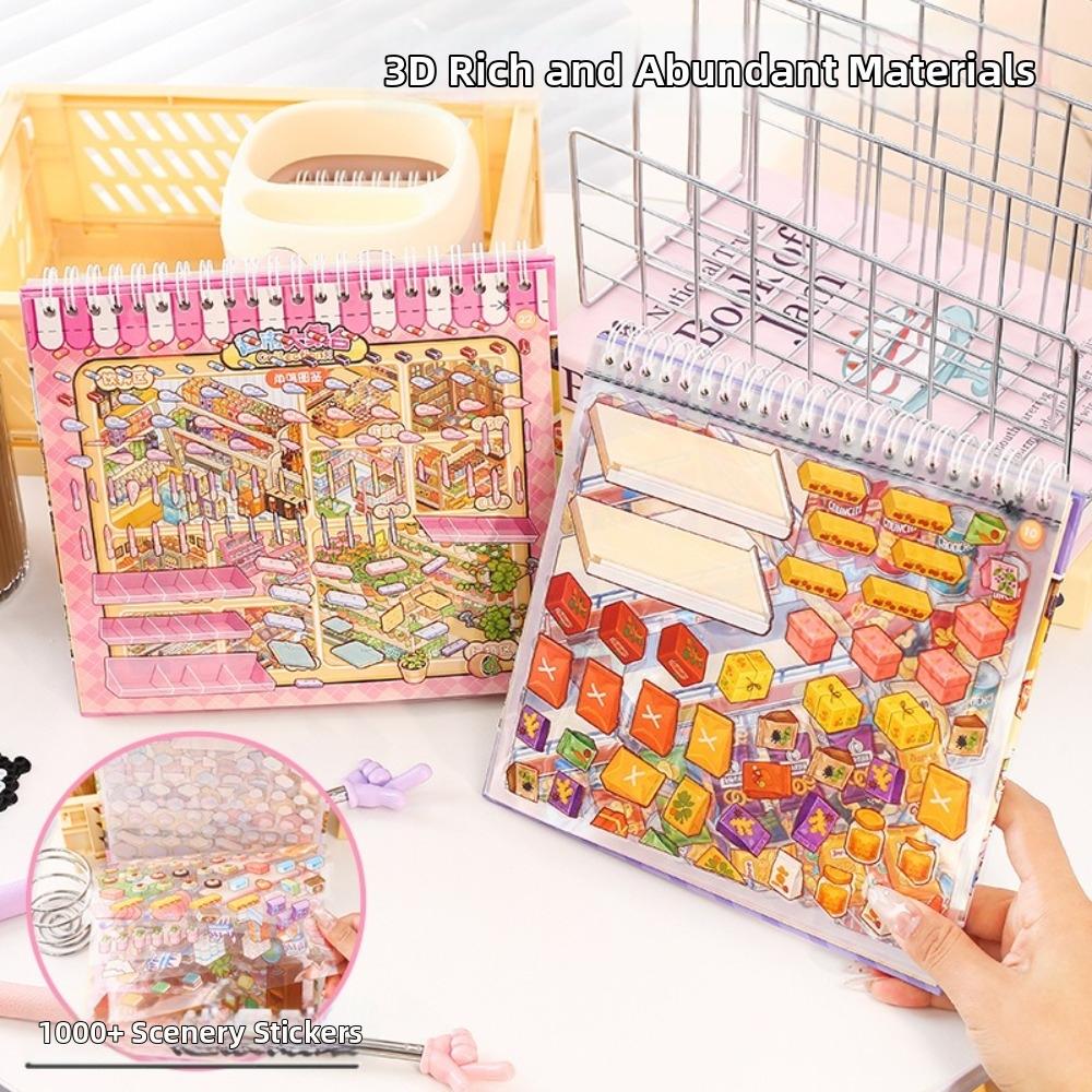 Creative 3D Sticker Book PET Mini Landscape Sticker New Pocket Sticker Book  DIY Activity