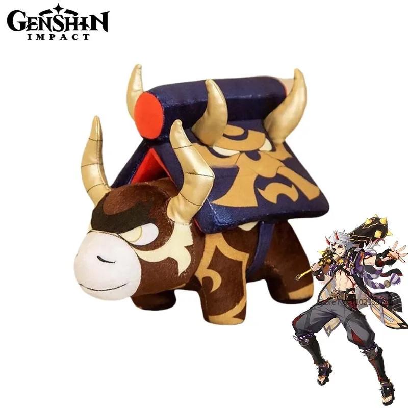 30CM Hot Genshin Open World Adventure Game Arataki Itto Can Be Disassembled Small Red Bull Chou Cartoon Large Plush Toy Gift