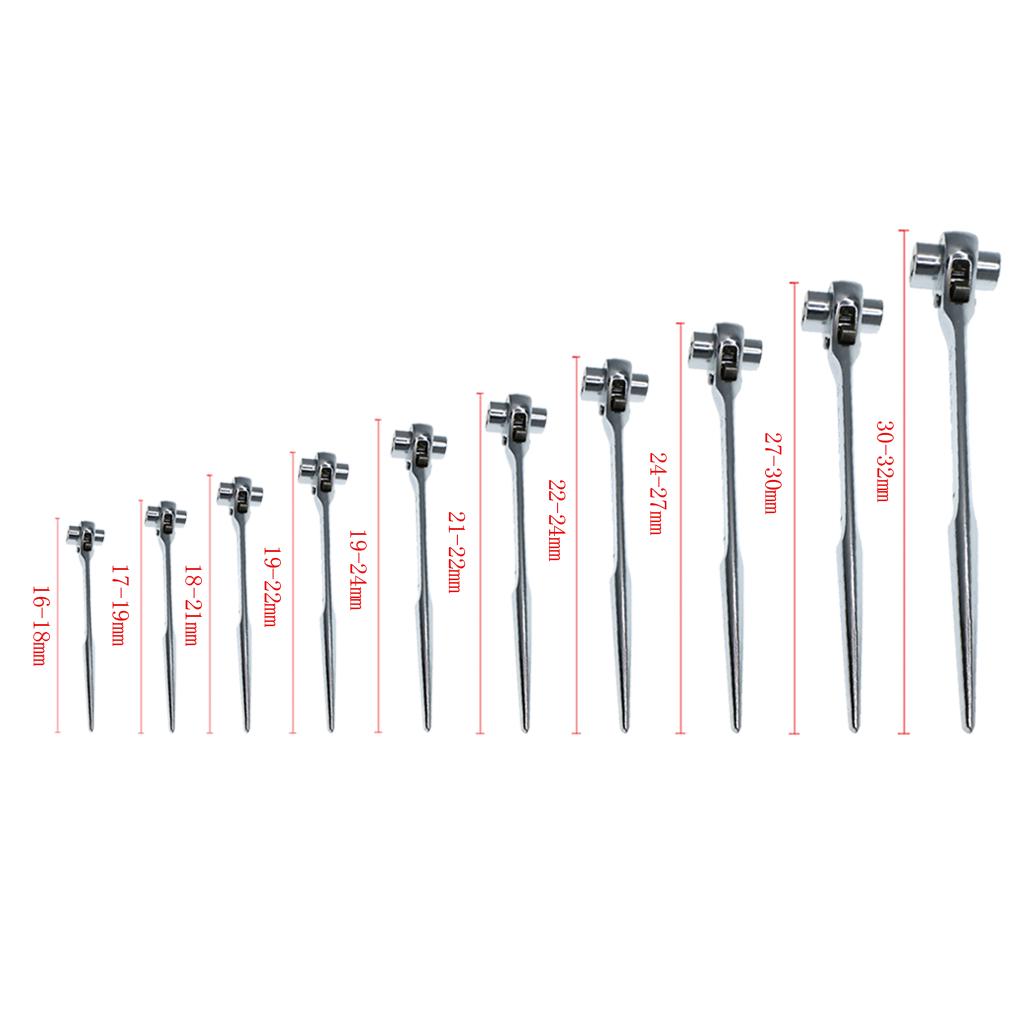 Ratcheting Socket Wrench Steel Scaffold Spanner Podger Set Professional Ratchet Tool for Construction Projects