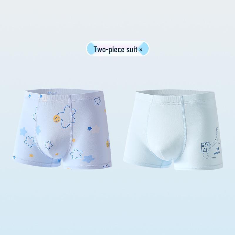 High Elastic Breathable Antibacterial Boys' Cotton Boxer Briefs – Pure Cotton Crotch, Age 10A