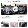 2pieces Car Steering Wheel Car Steering Wheel Anti-slip Cover Anti-slip Interior Heightener Cover