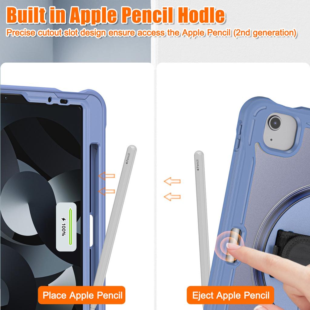 Case For iPad Pro 11 12.9 13 - Heavy Duty Shockproof Cover iPad Air 4 Air5 10.9"10th 11th Funda+Shoulder Strap Case