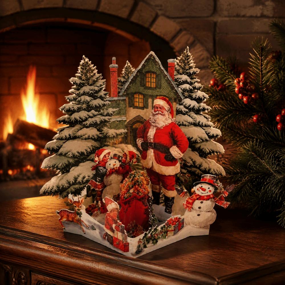 Paper Christmas Greeting Card 3D Pop-up Festive Greeting Card  Christmas Supplies