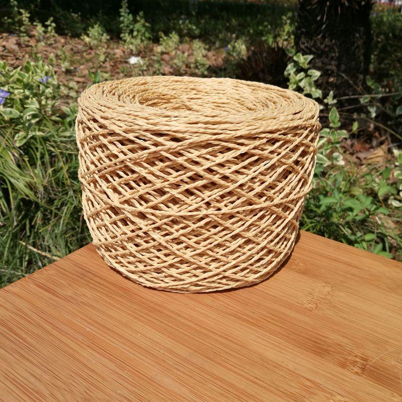 150g Natural Cotton Raffia Yarn for Hand Crochet Knitting Summer Hats Bags Diy Straw Sandals Fluffy Paper Grass Thread Beige