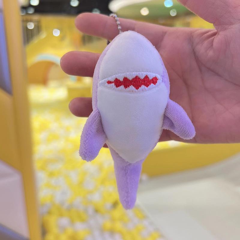 Non-Toxic Cartoon Shark Pendant Keychain Marine Animal 12Cm Plush Toy Doll Keychain Children Cute Bag Pendant Doll
