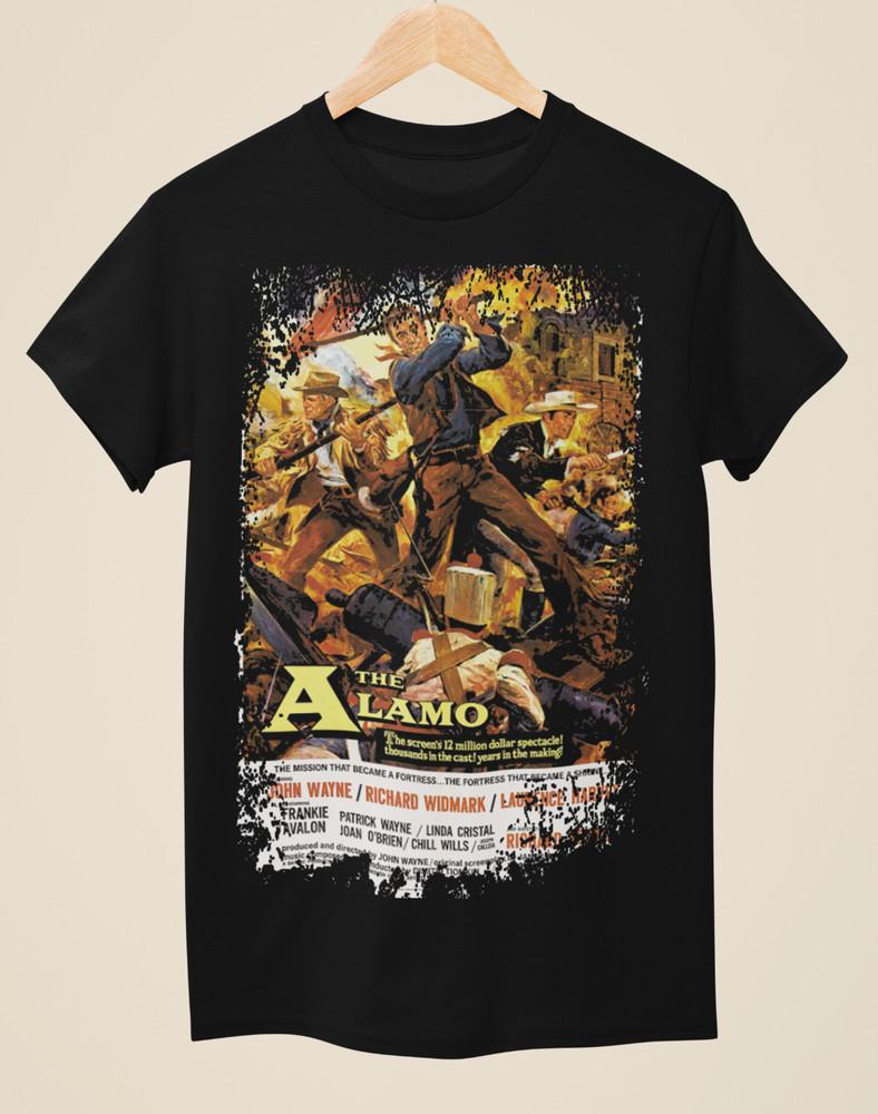 The Alamo - Western Movie Poster inspired Unisex Black T-Shirt Unisex T-Shirt XL