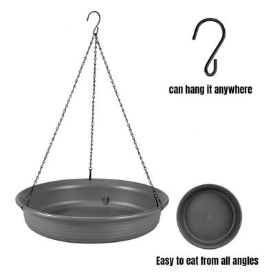 Hängendes Kolibri-Bad Metallschale mit rostfreier Kette Langlebige Konstruktion Einfach zu installieren Garten Kolibri Futterspender