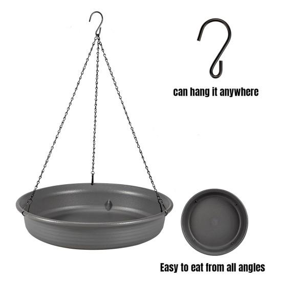 Hängendes Kolibri-Bad Metallschale mit rostfreier Kette Langlebige Konstruktion Einfach zu installieren Garten Kolibri Futterspender