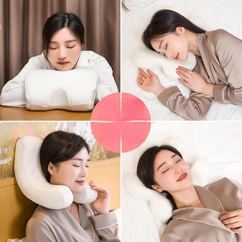 U-Shaped Curved Orthopedic Pillow for Sleep Memeory Foam Hand Pillow Hollow Orthopedic Products Neck Pillow Travel Side Sleepers