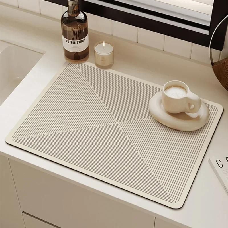 Exquisite Kitchen Drain Pad Super Absorbent Dinnerware Placemat Desktop Decor Pads Drying Rug Bathroom Sink Drymats