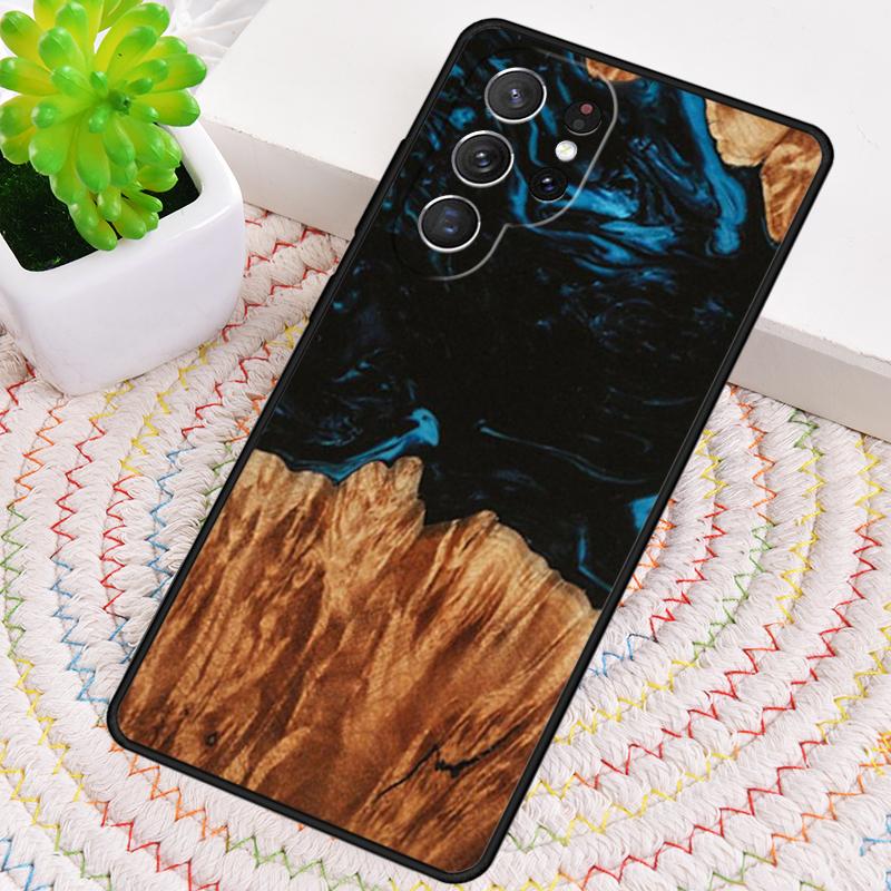 Wood Resin Glue Gel Skin TPU Phone Case For Samsung Galaxy Note 10 Pro S26 S25 S24 S23 S22 Ultra Plus S21 FE S20 Cover