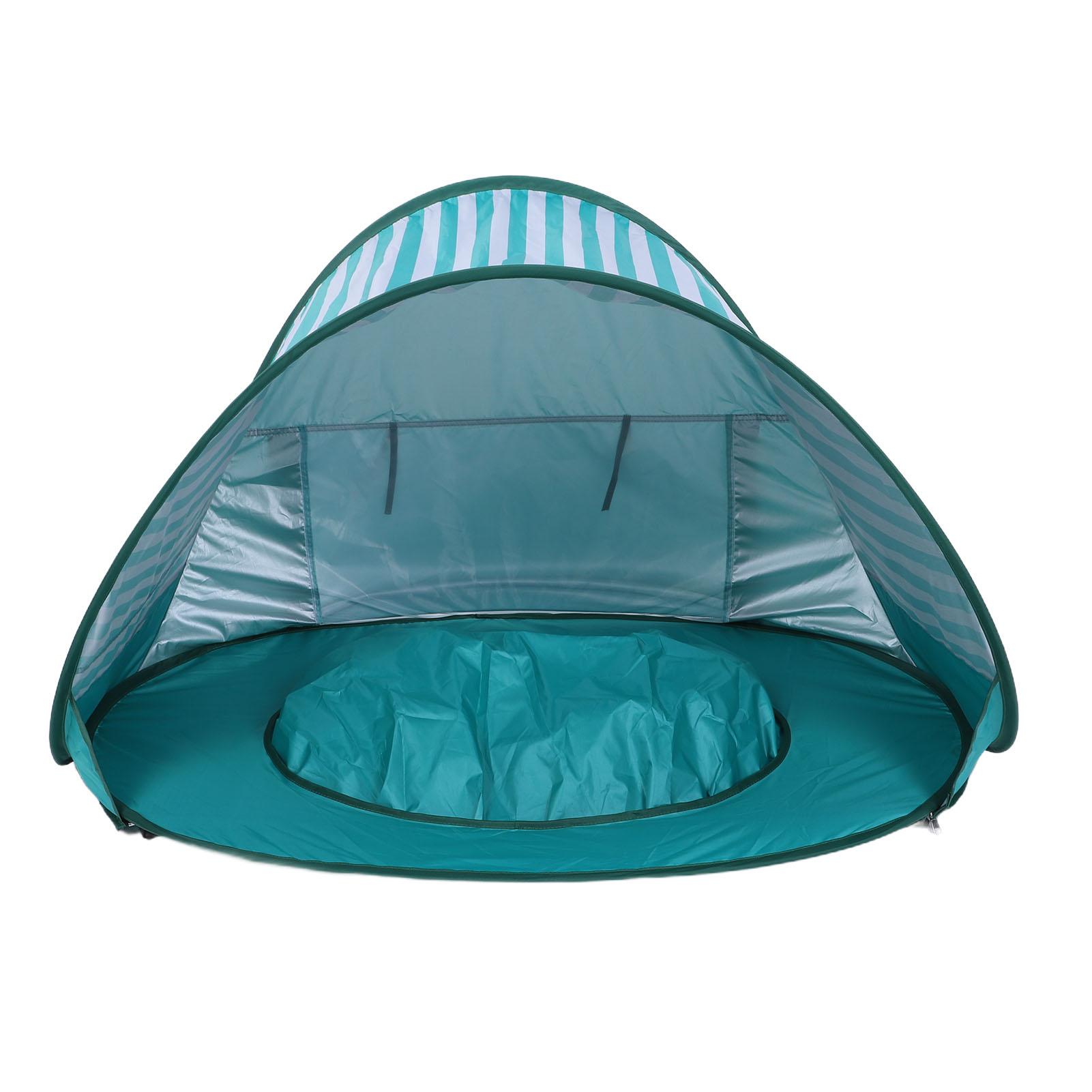 

Baby Beach Tent with Pool Polyester Pop Up Portable Shade Sun Shelter Tent for Infants Outdoor Use Green Stripe