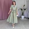 2025 Women's Summer Fashion: Elegant French Petal Top & Long Skirt Set