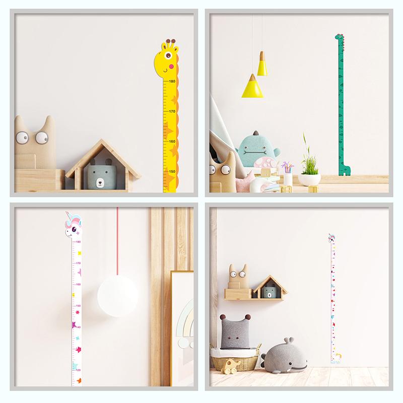 Cartoon Animals Height Measure Wall Sticker Dinosaur  For Kids Room Nursery Child Growth Ruler Growth Chart