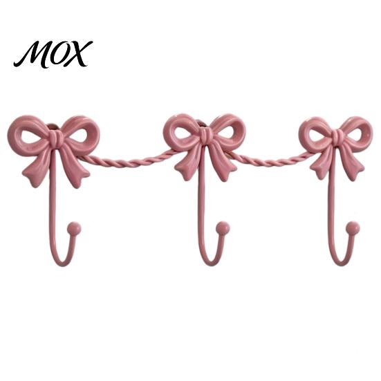 Metal Three Link Hook Iron Art Bow Triple Hook, Wall Mounted Decorative Hanger, French Relief Style Gold Organizer for Entryway Bathroom And
