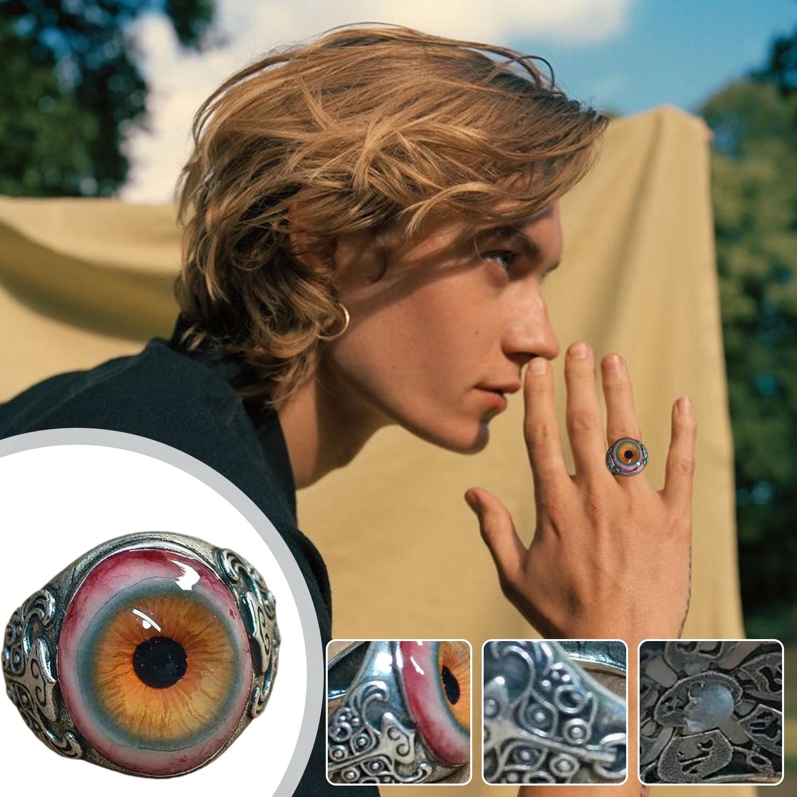 

Gothic Eye Gaze Ring Halloween Punk Style Pupil Design Finger Accessory One Size
