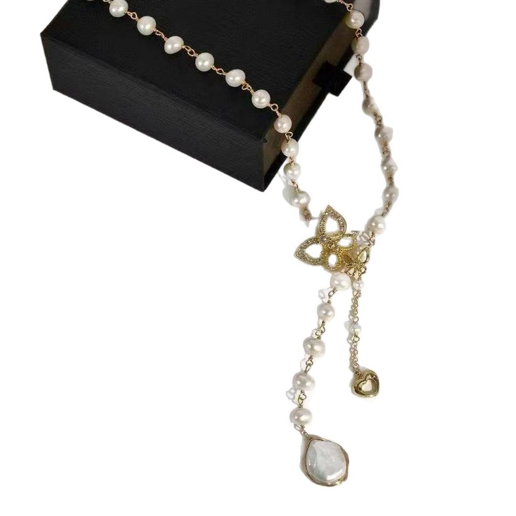 Baroque long natural freshwater pearl sweater chain women's autumn and winter light luxury niche versatile temperament high-end sense item decoration