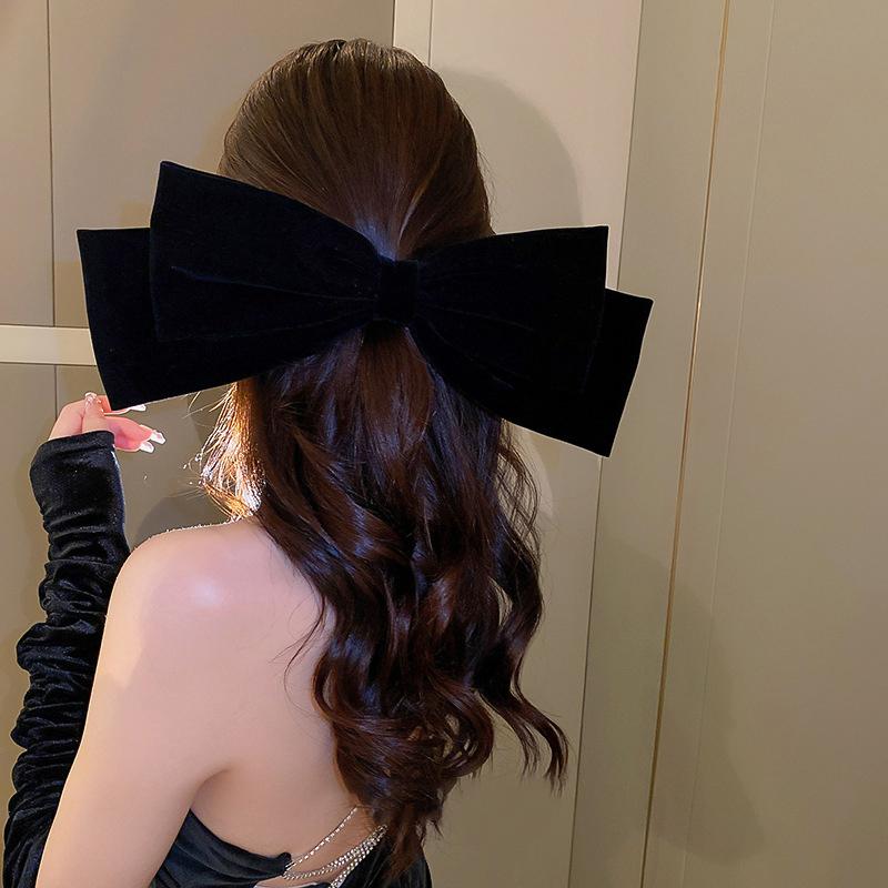 

Новая большая заколка-бантик для волос для женщин, бархатный бант, головной убор, шпилька, аксессуары для волос 1