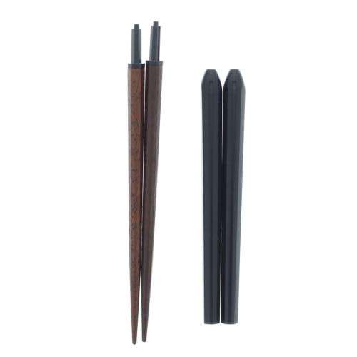 Ishida Japanese-made Pocket Chopsticks, Portable, Natural Wood, Lacquered, Black, Dimensions: 23.0cm (14cm when carried) x 1.6cm x 0.8cm
