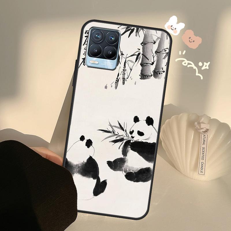 Chinese Bear Panda Case For Realme C55 C63 C61 C51 C53 C25 C65 C67 C71 C75 11 12 13 14 Pro Plus GT6 GT7 15 Pro