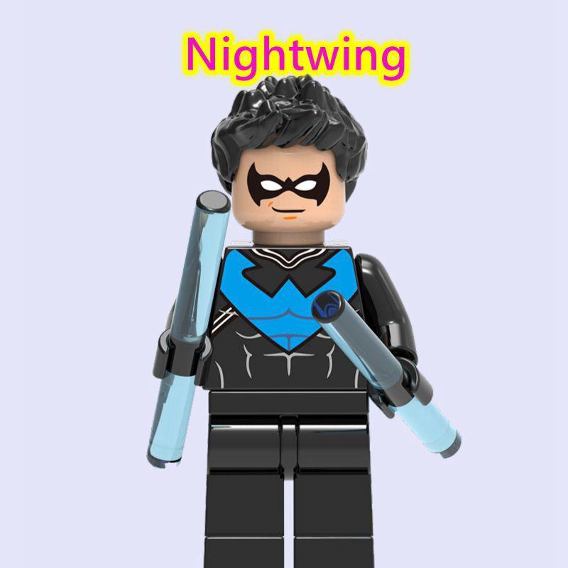Teen Titans Nightwing Robin Arkham Knight Compatible with Marvel Minifigures Toy DC Movie Riddler Black Flash Building Blocks Educational Toys