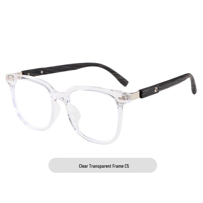 Wood Grain TR Rice Frame Glasses - Unisex, Anti-Blue Light, Student Myopia Glasses