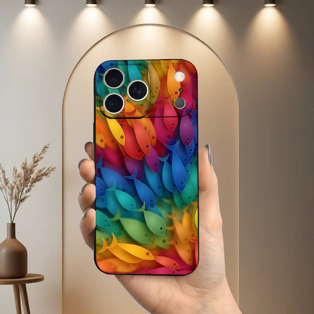 3D Art Block Cool Phone Case For iPhone 17,16,15,14,13,12,11 Plus,Pro Max,XS,X,XR,SE,Mini,8,7,Soft Silicone Black Cover