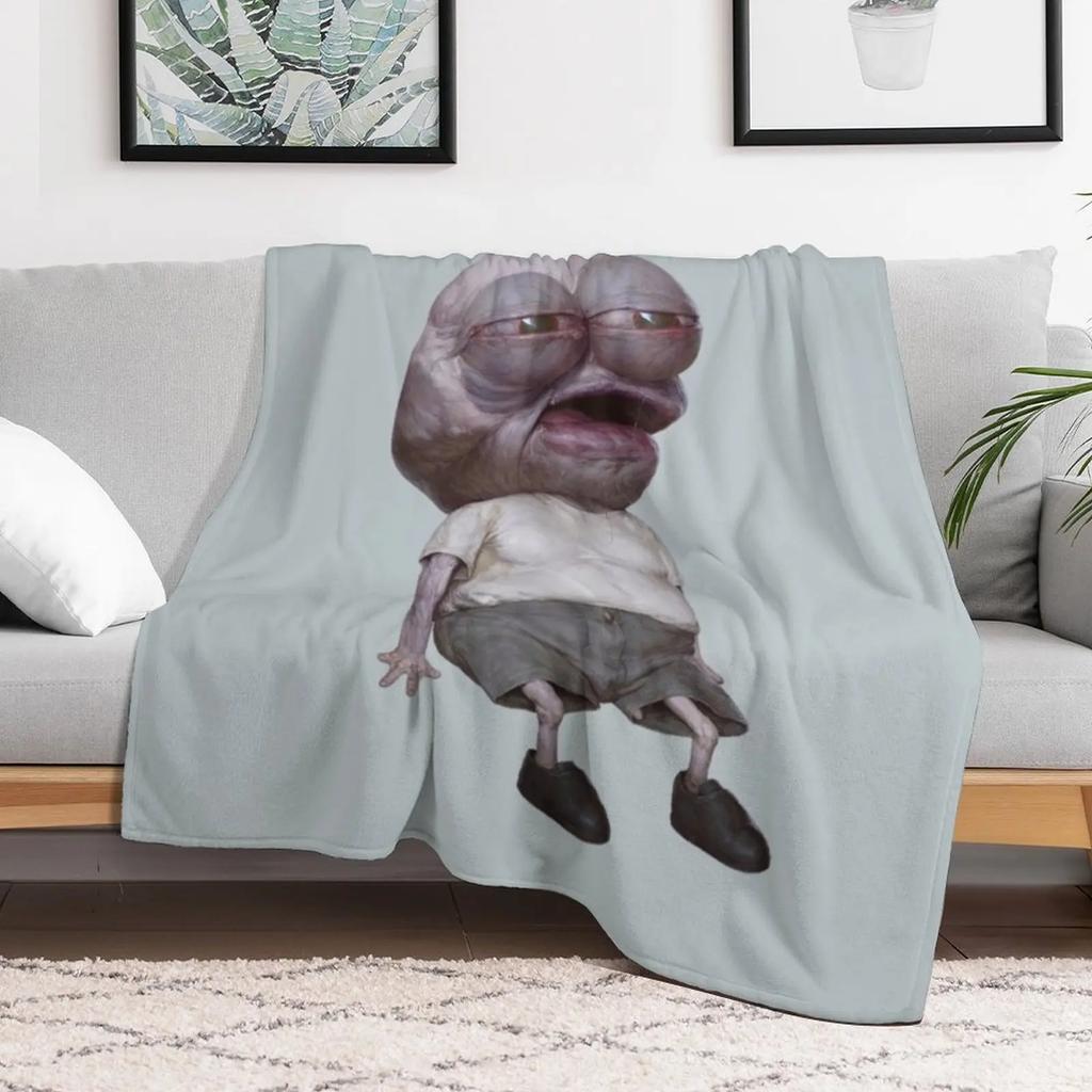 Smiling Friends Depressed Pim - Adult Swim Throw Blanket Hair Retros Blankets For Bed Giant Sofa Blankets