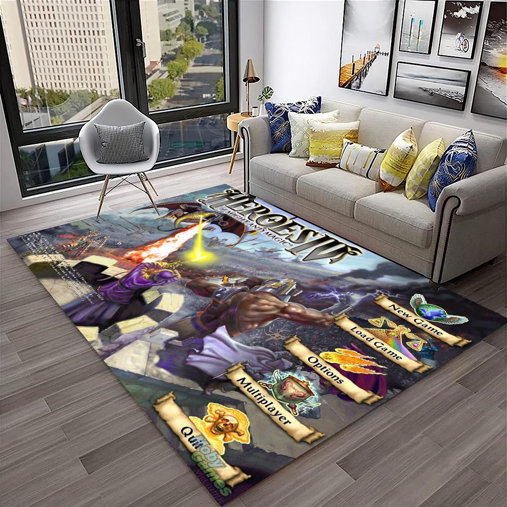 Retro Game Heroes of Might and Magic Carpet Rug for Home Living Room Bedroom Sofa Doormat Decor,kids Area Rug Non-slip Floor Mat