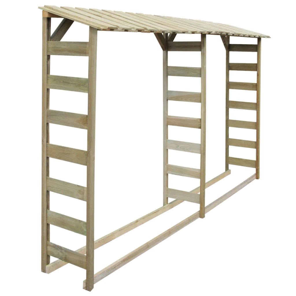 vidaXL Firewood Storage Shed 300×44×176 Cm Impregnated Pine Wood