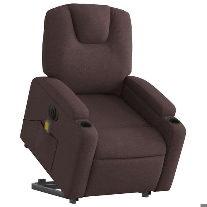 VidaXL Electric Massage Recliner Dark Brown Fabric 3204409