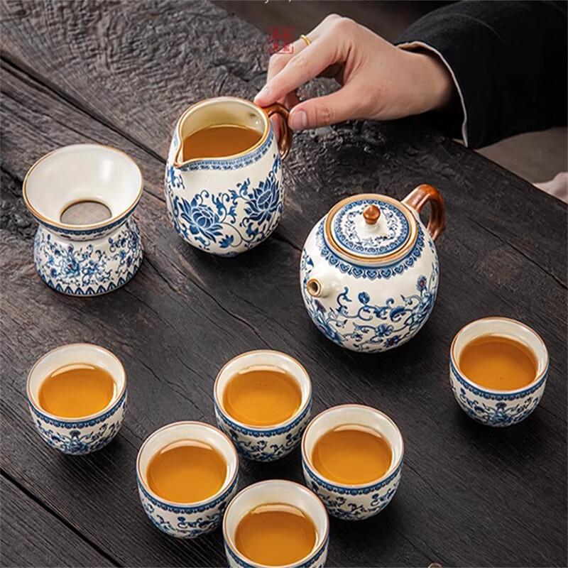 Light Luxury Ceramic Tea Set with Chinese Style Gift Box